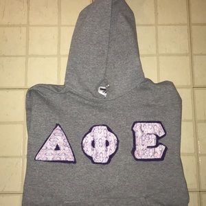 Delta phi epsilon stitched letters